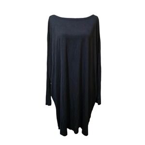 Piko 1988 Casual T-Shirt Dress Long Sleeve Oversized Tunic‎ Black Bamboo Sz S